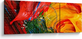 Tablou - Abstractizare albăstrire cu o perie (cu ceas) (90x30 cm)