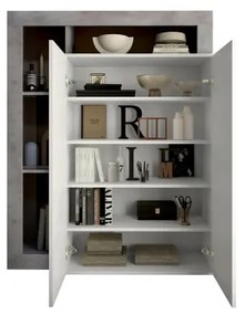 Dulap LENOR alb/gri beton