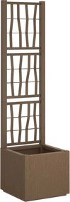 vidaXL Ghiveci de grădină cu trellis Maro 36 x 36 x 140 cm PP