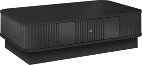 Măsuță de cafea Vesper 103x60 cm cu sertar pe plintă - negru / mâner auriu