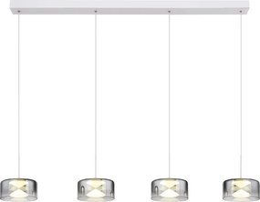 Globo 16024-4WR - Lustra suspendată pe cablu BELINDA LED/24W/230V alb/fumuriu