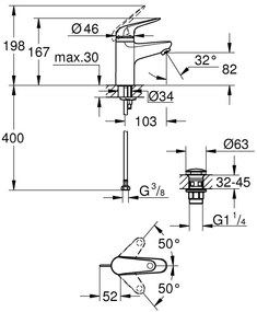 Grohe Swift baterie lavoar stativ StarLight Chrome 24319001