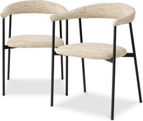 Set de 2 scaune design LUX Julio, Boucle sonata cream