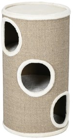 PawHut Cutie de zgariat pentru pisici, plus moale, covor de zgariere din sisal, robusta, Ø38 x 70H cm, Maro | Aosom Romania