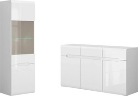 Mobilier living AZTECA TRIO, alb, PAL, 2 piese