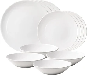 Set Complet Serviciu De Masa North Pole 12 piese Alb Lucios