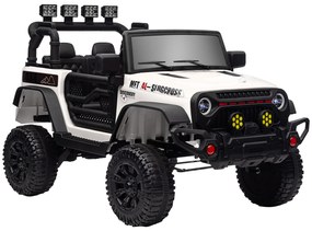 AIYAPLAY Mașină Electrică pentru Copii +3 Ani cu Baterie 12V Telecomandă Faruri LED Claxon Muzică Alb | Aosom Romania