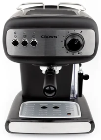 Espressoare Crown CEM-1525, 850W, 15 bar, 1.2 l, Încălzire cești, Abur, Rezervor mobil, Disc cremă, Negru