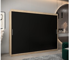 Dulap de haine 250 cm Toki (stejar sonoma + negru mat). 1064871