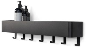 Raft pentru baie negru de montat pe perete din oțel Multi – Spinder Design