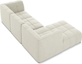 Colțar bej cu tapițerie din țesătură bouclé (cu colț pe partea stângă/cu șezlong) Aloha – Makamii