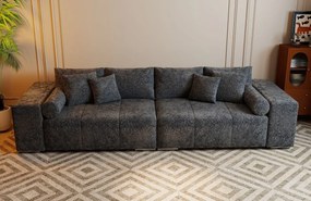 Canapea extensibilă dumonde cu ladă de depozitare si sezut confortabil din spuma high-density, Marbela Euphoria Black XXL 295x100 cm