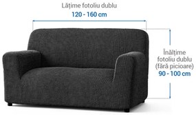 Huse bielastice COSTINA antracit fotoliu dublu (l. 120 - 160 cm)