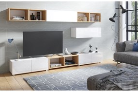 Mobilier living Calabria C26 WHITE (Alb + Stejar auriu) (fără iluminat). 1051562