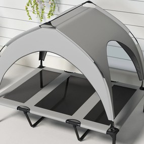 PawHut Pat pentru animale de companie pe picioare înalt confort velum anti-UV din oxford, geantă de transport inclusă 106 x 76 x 94 cm gri | Aosom Romania