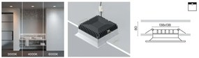 Spot LED incastrabil protectie IP44 Okno 14,5x14,5cm CCT