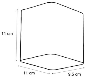Lampa de perete moderna maro ruginiu cu LED IP54 pătrat - Evi