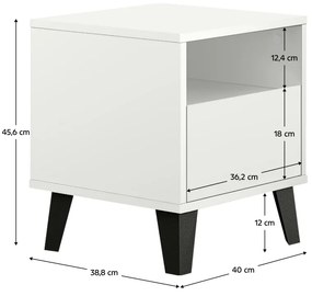 Noptieră BOGAN 1S, albă