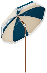 Outsunny Umbrelă de Grădină Înclinabilă cu Deschidere cu Manivelă și Orificiu de Aerisire, Ø213x234 cm, Albastru și Bej | Aosom Romania