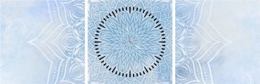 Tablou - mandala de iană (cu ceas) (90x30 cm)