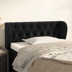 vidaXL Tăblie de pat cu aripioare negru 93x23x78/88 cm catifea