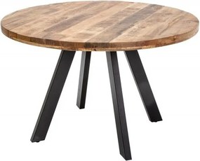 Masa rotunda design industrial Iron Craft mango natur, 120cm