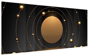 Tablou - Cercuri aurii (120x50 cm)