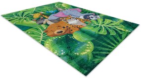 BAMBINO 2651 covor lavabil Animale, junglă pentru copii anti-alunecare - verde / maro