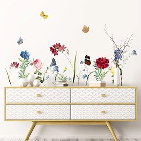 Set autocolante pentru perete Ambiance Flowers in the Garden