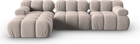 Coltar modular stanga 4 locuri, Bellis, Micadoni Home, BL, 282x155x70 cm, catifea, bej