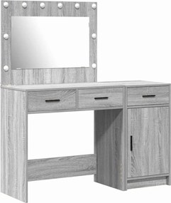 vidaXL Masă de Machiaj cu ușă 2 pcs Gri 40 x 41 x 75 cm Lemn compozit