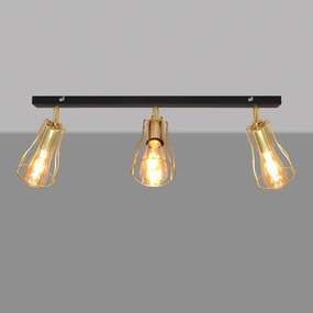 Spot TUBE 3xE27/15W/230V auriu/negru