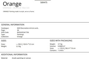 Tablou de perete decorativ Orange 90x120cm