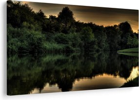 Tablou cu lac în pădure (90x60 cm)