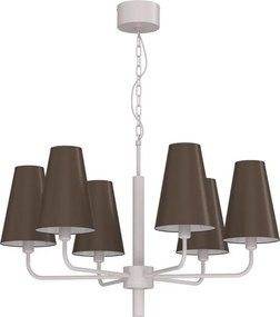 Lustră pe lanț TORTOLA 6xE14/15W/230V maro/crem