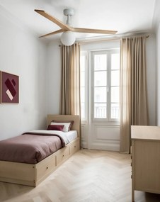 Lustra cu Ventilator smart sistem TUYA si telecomanda KLIM M 125cm, alb/ pin