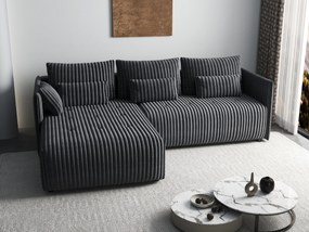 Colțar extensibil dumonde cu ladă de depozitare si sezut confortabil din spuma high-density, Malta Ambience Grey 235x185 cm