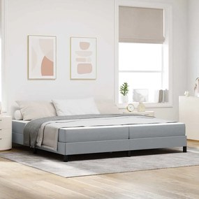 vidaXL Pat cu arcuri cu saltea Gri deschis 200 x 200 cm țesătură