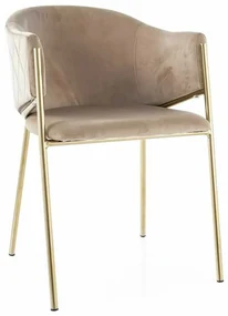 Scaun de bucătărie Serilda Velvet II, bej / auriu