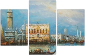 Tablou - Gondola care trece prin Veneția, pictură în ulei (90x60 cm)