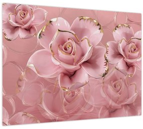 Tablou pe sticlă - Decor floral (70x50 cm)