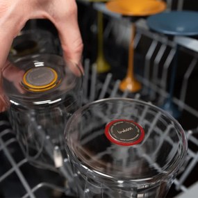 Set 2 pahare de cristal Trebonn SplitGlass 2025111, 450 ml, Ø9.2x10.5 cm, Posibilitate atasare picior, Rosu