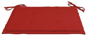 Scaune de gradina cu perne rosii, 2 buc., lemn masiv de tec 2, Rosu
