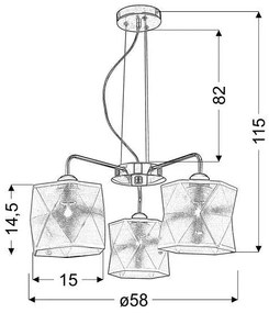 Lustră pe cablu NOSJA 3xE27/40W/230V