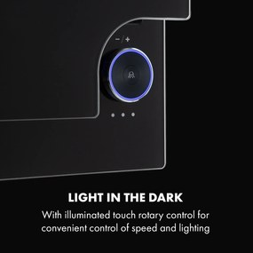 Klarstein Amelia, hotă, 123 W, 60 x 47 x 23,5 cm, comandă tactilă LED, neagră