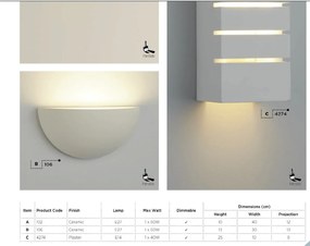 Aplica perete iluminat ambiental Gypsum 4274 SRT