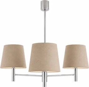 Brilagi - Lustră cu tijă MONTE 3xE27/60W/230V bej/crom lucios
