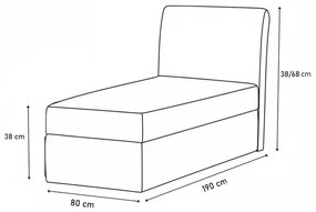 Supermobel Canapea BERTA, 190x80x38, suedine 29/stejar sonoma