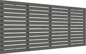 vidaXL Tăblie de pat pentru perete, gri, 156x3x91,5 cm, lemn masiv pin