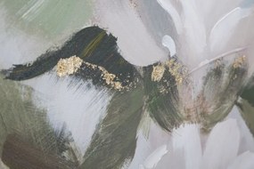 Tablou decorativ multicolor din lemn de Pin si panza, 80x3,7x100 cm, White Flowers Mauro Ferretti